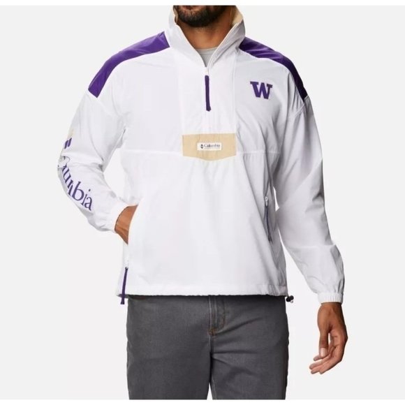 NEW Univ. of Washington Huskies Columbia Pullover Water/Wind Resistant Men's 2XL - Picture 1 of 9